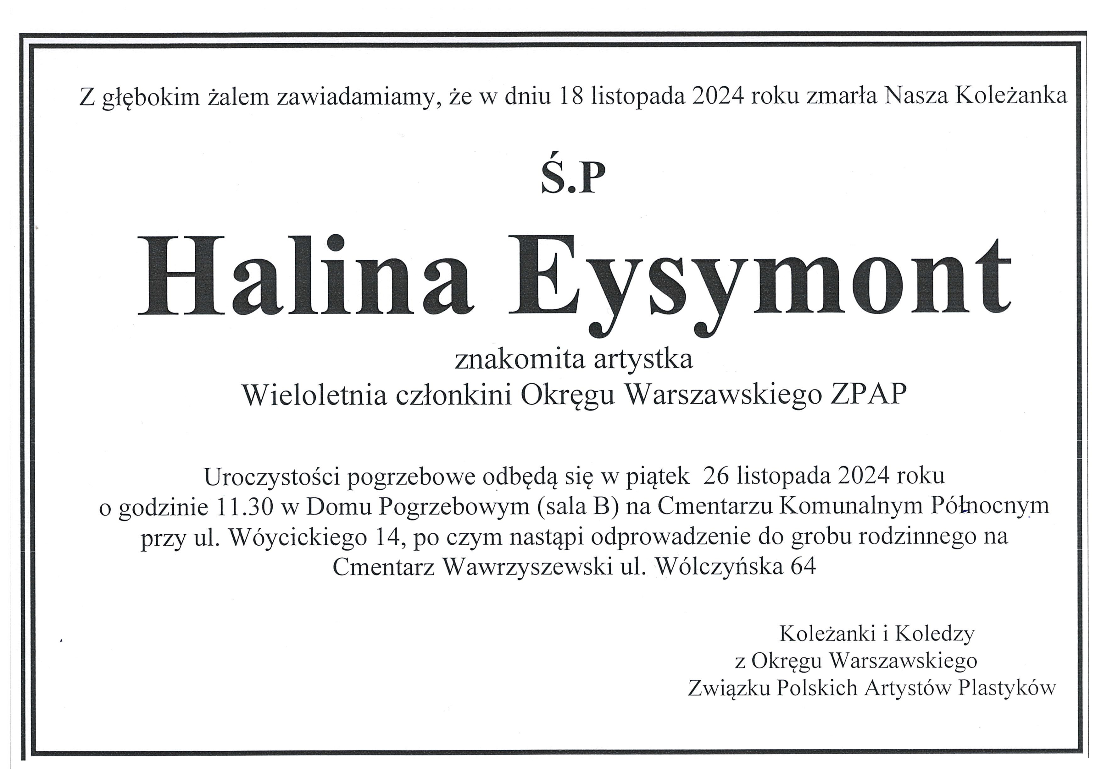 Eysymont nekrolog