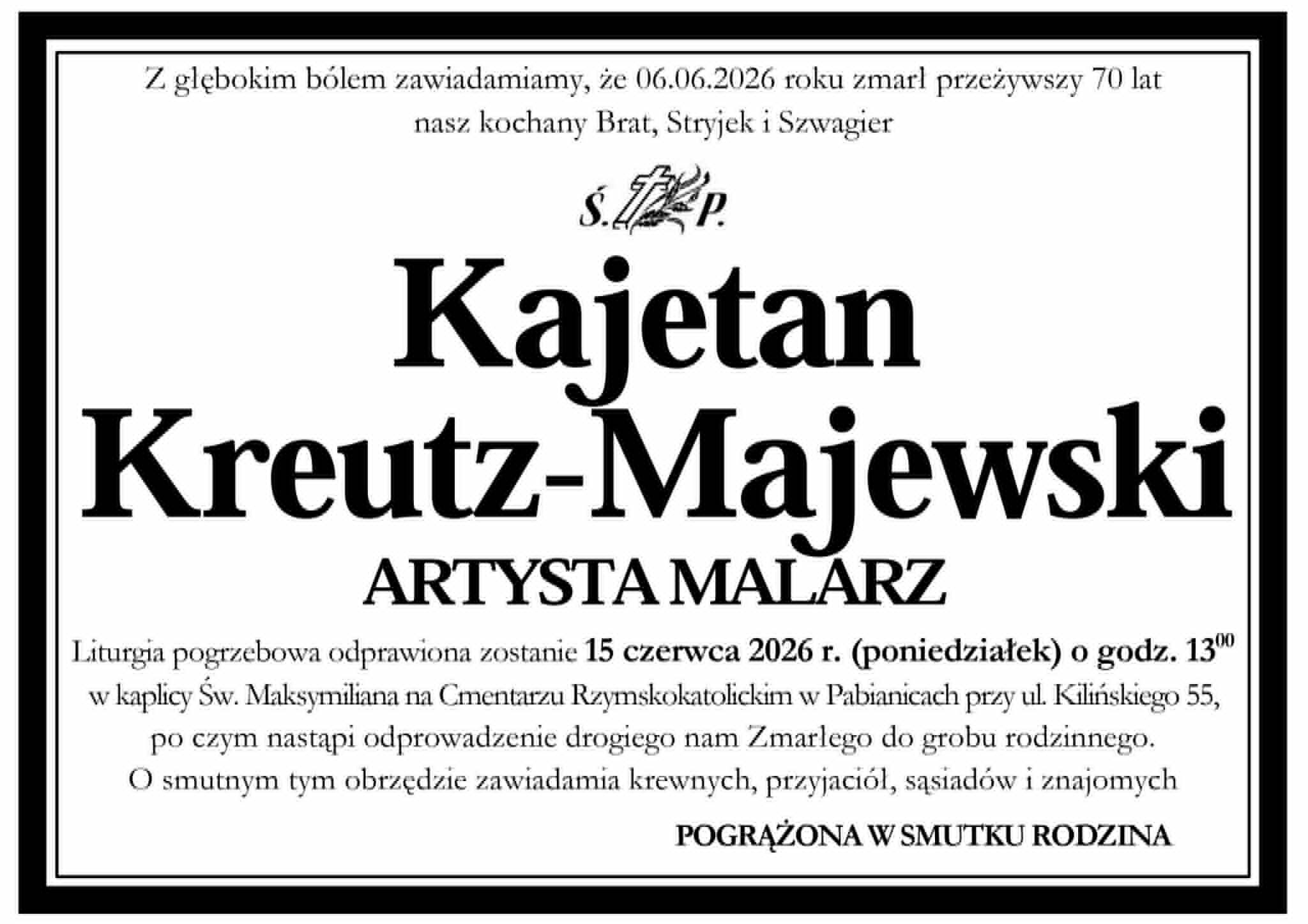 Kajetan Majewski nekrolog