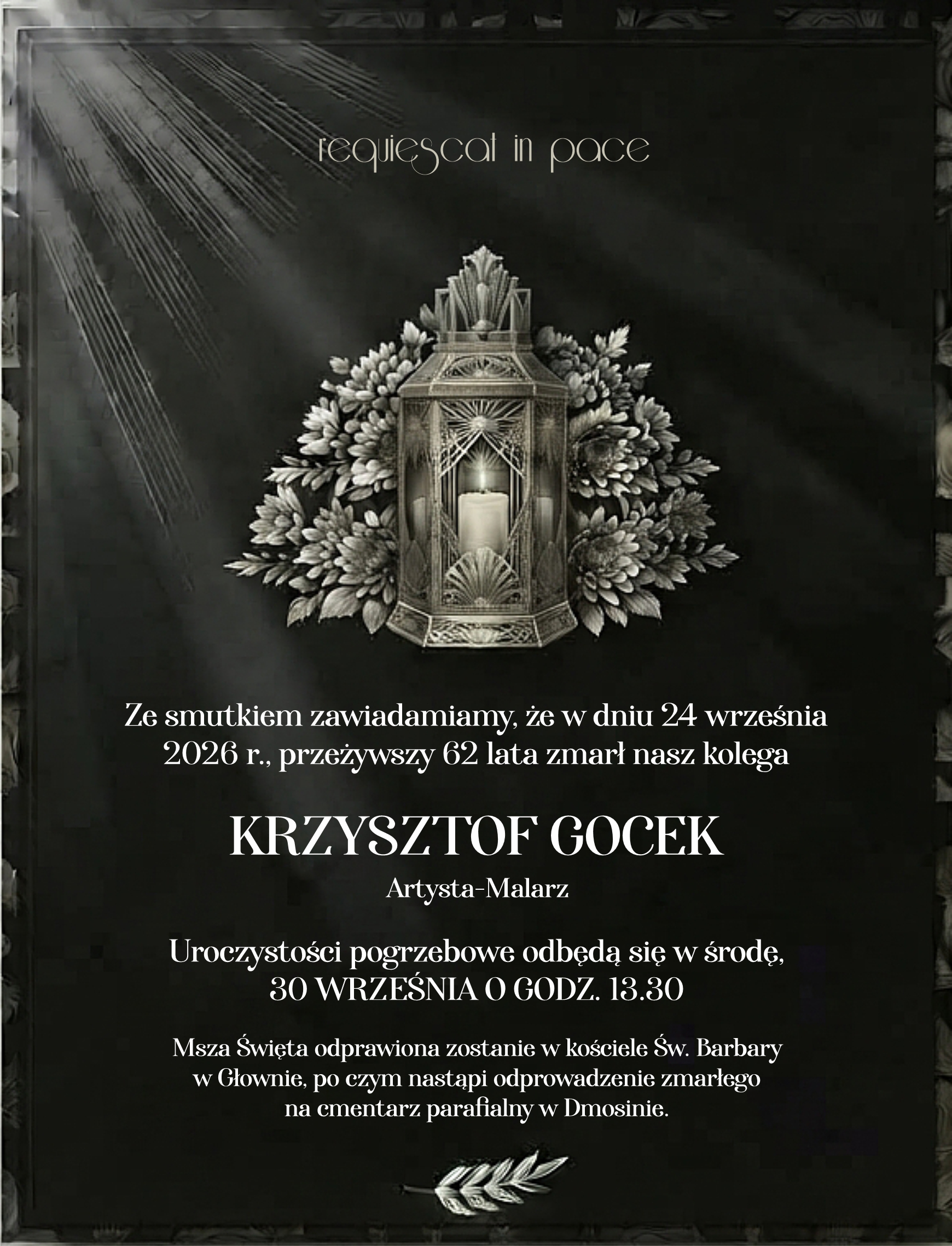 Nekrolog Krzysztof Gocek