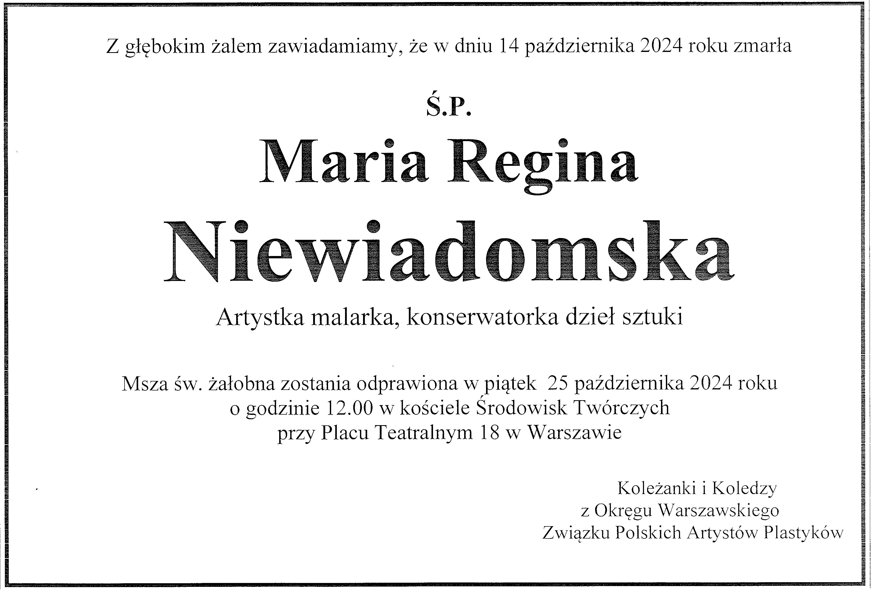 klepsydra Niewiadomska leg 8262 Okręg Warszawa